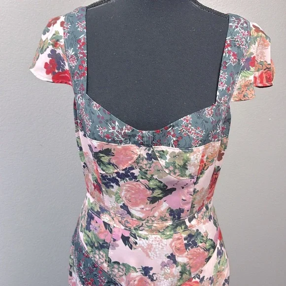 Free People La Fleur Maxi Dress Floral Pink Lace Patchwork Mix Print Romantic 6 - Picture 5 of 9